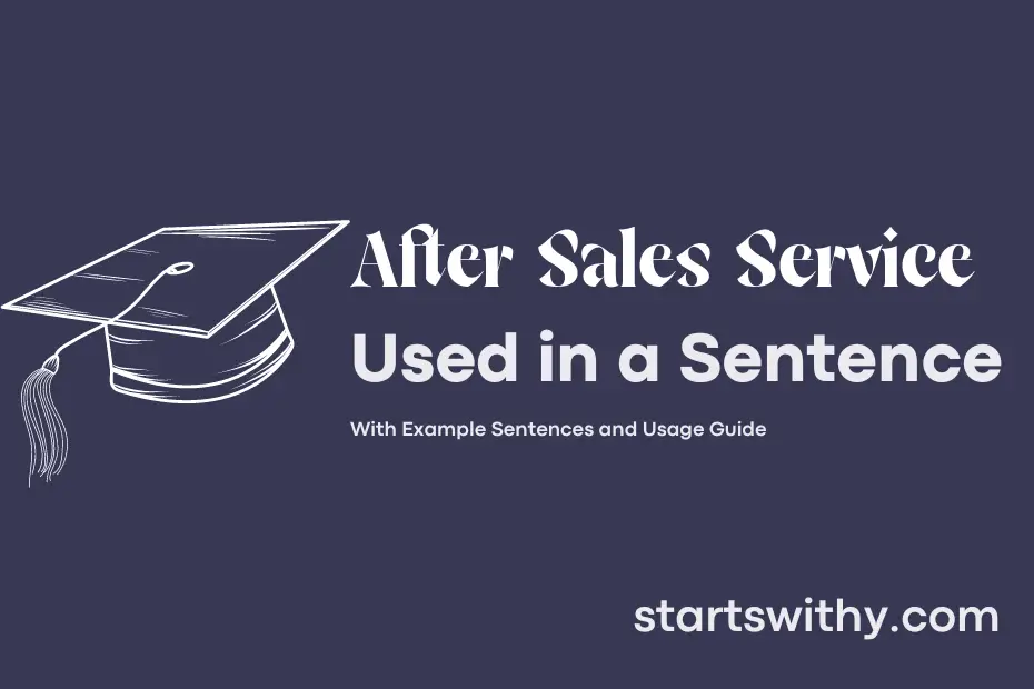 sentence with After Sales Service