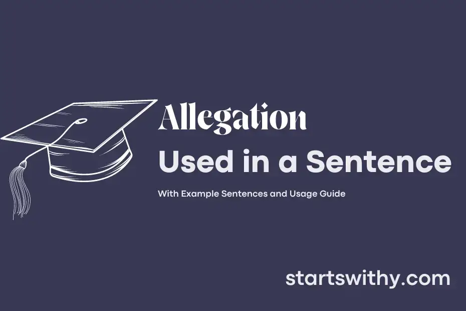 ALLEGATION in a Sentence Examples: 21 Ways to Use Allegation