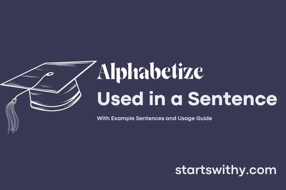 sentence with Alphabetize