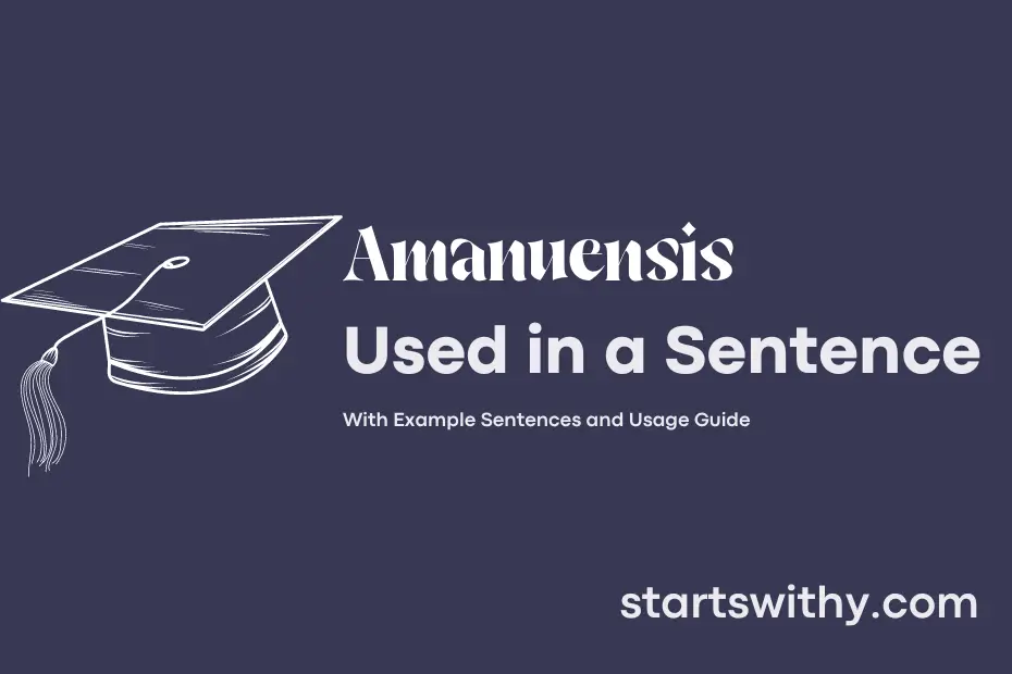 sentence with Amanuensis