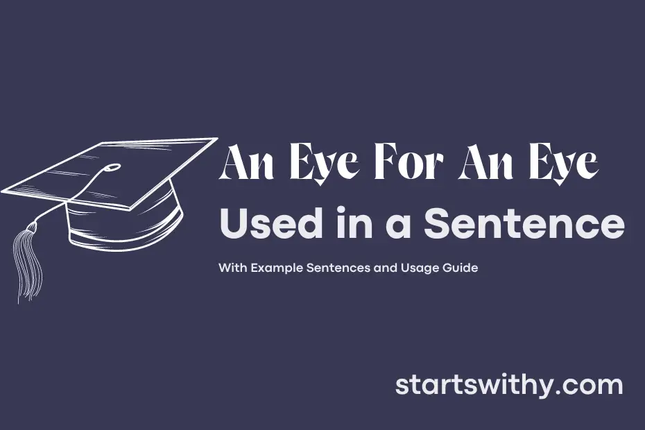sentence with An Eye For An Eye