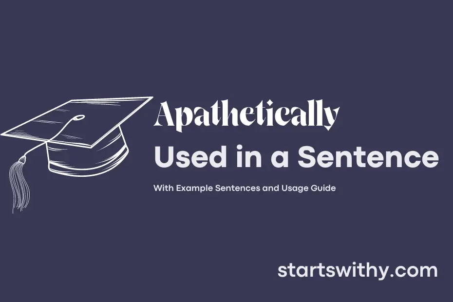 sentence with Apathetically