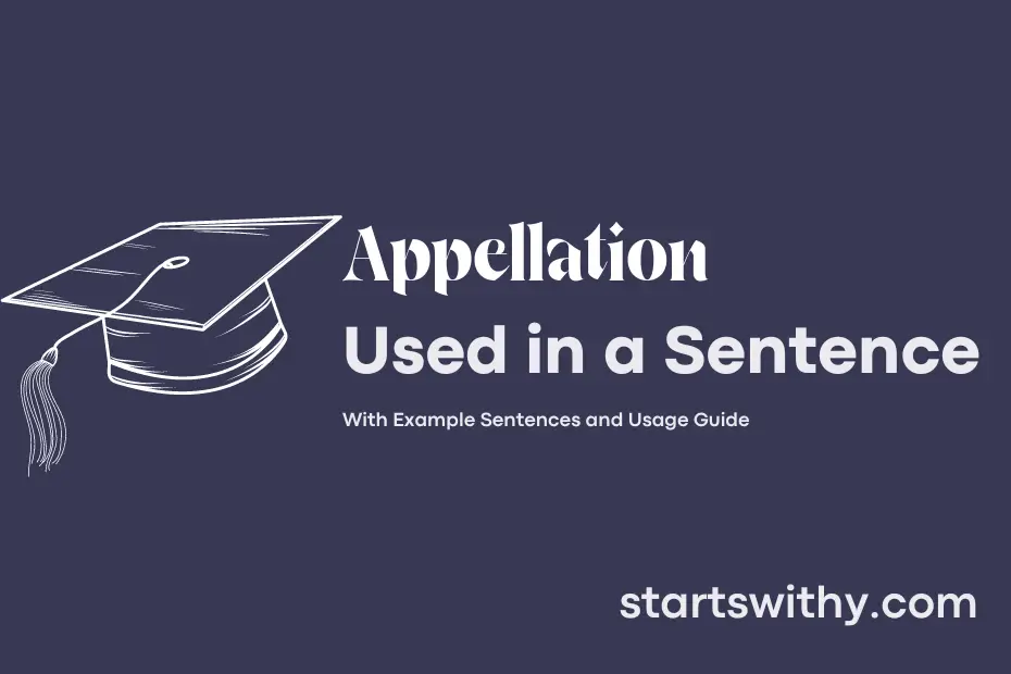 sentence with Appellation
