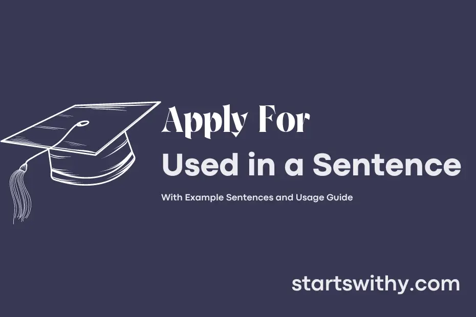 sentence with Apply For