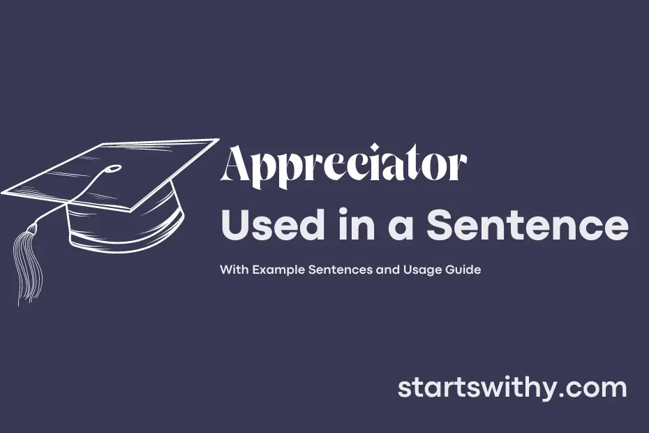 sentence with Appreciator