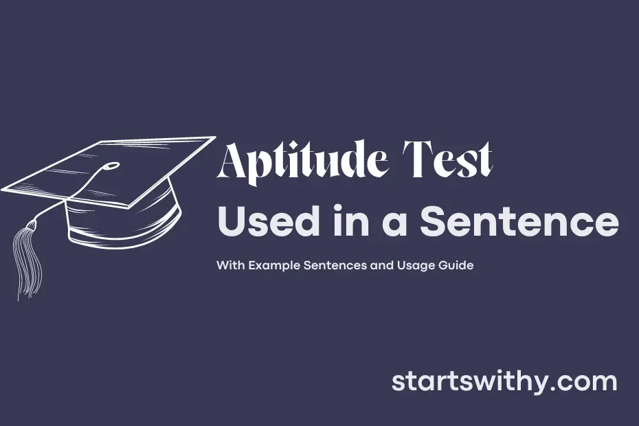 sentence with Aptitude Test