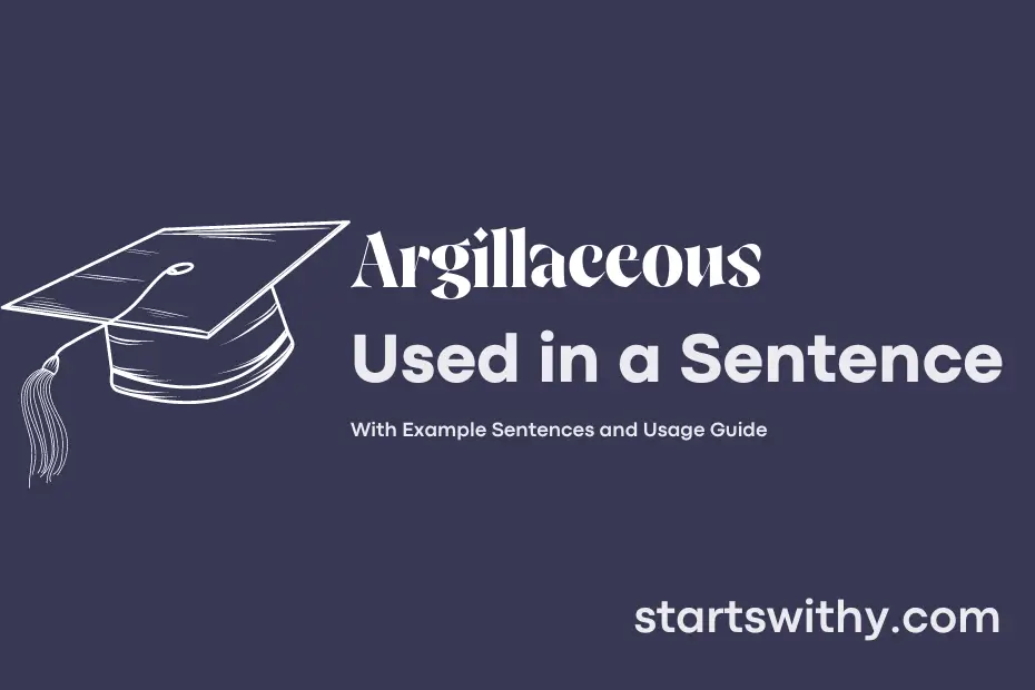 sentence with Argillaceous