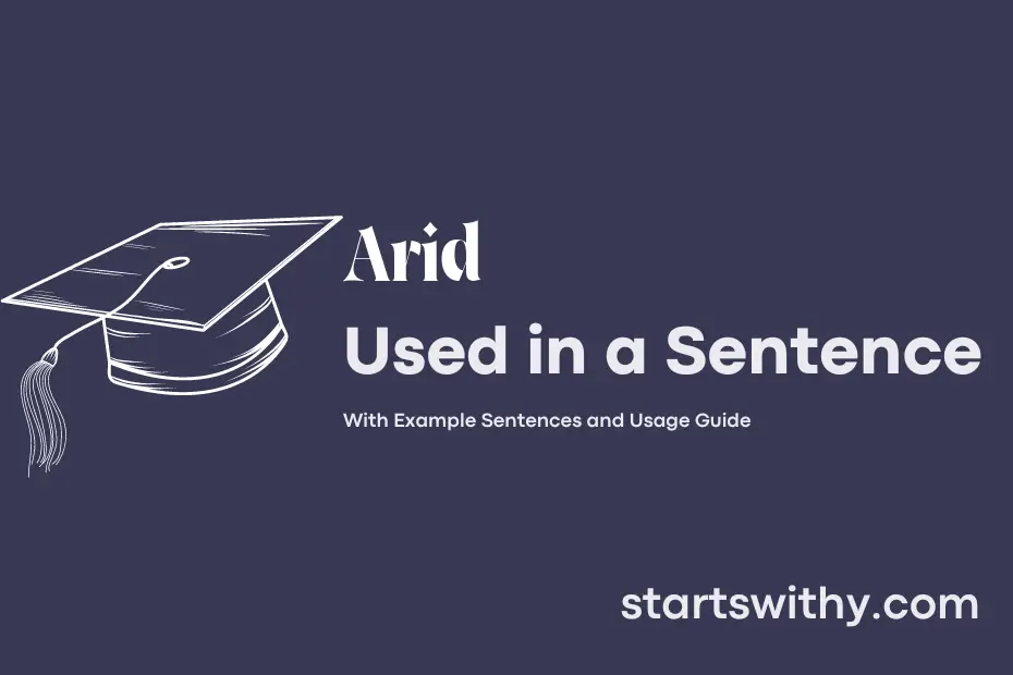 sentence with Arid
