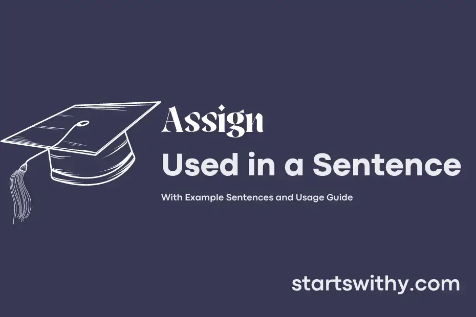 define assign in a sentence