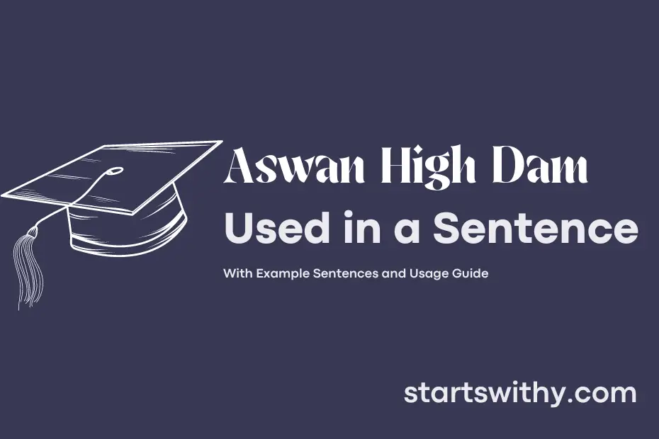 sentence with Aswan High Dam