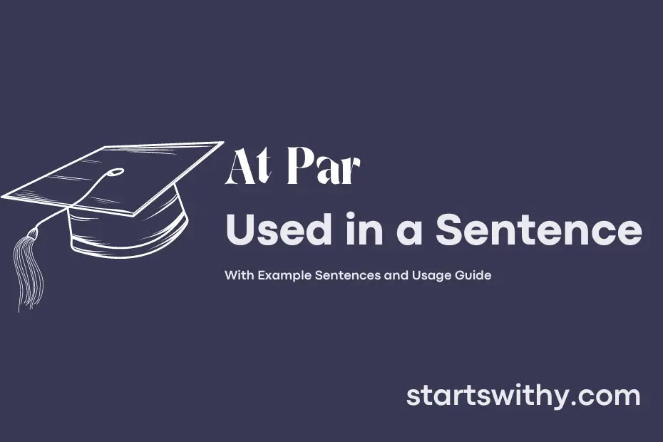 sentence with At Par