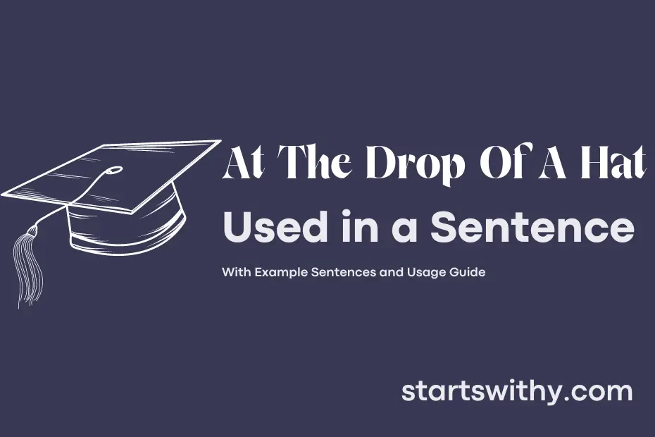 sentence with At The Drop Of A Hat