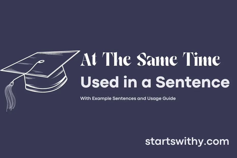 sentence with At The Same Time