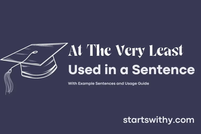 AT THE VERY LEAST In A Sentence Examples 21 Ways To Use At The Very Least AT THE VERY LEAST In A Sentence Examples 21 Ways To Use At The Very Least