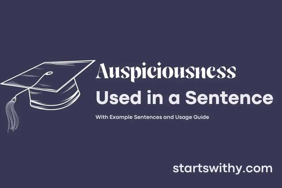sentence with Auspiciousness