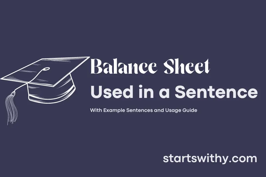 sentence with Balance Sheet