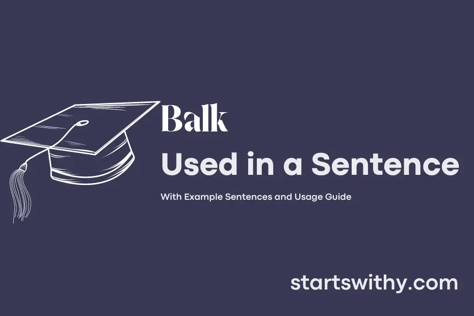 sentence with Balk