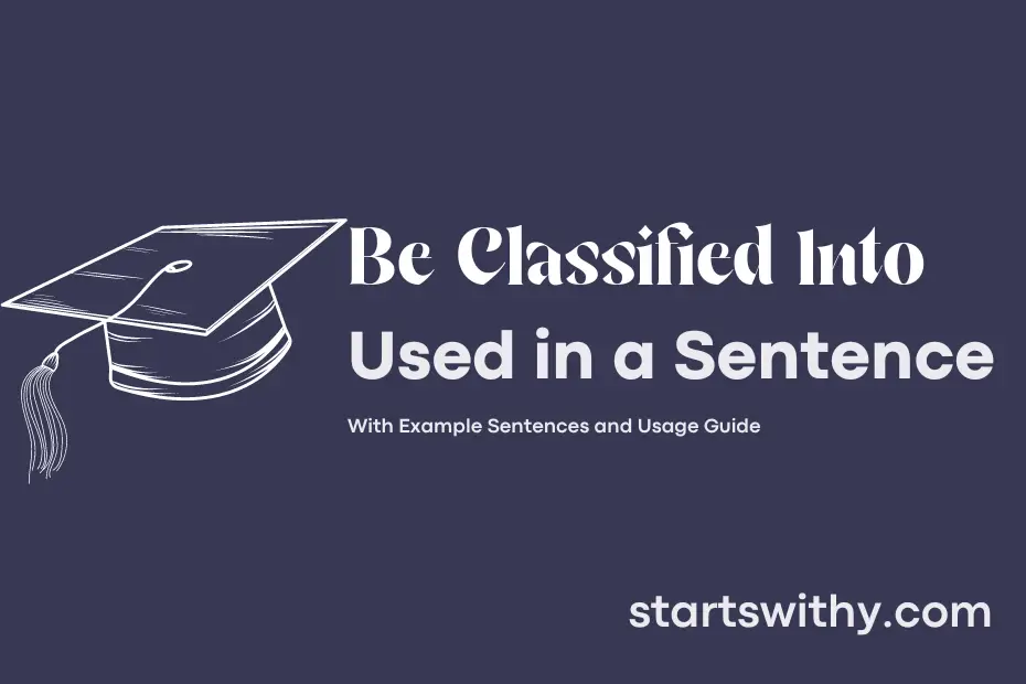 sentence with Be Classified Into