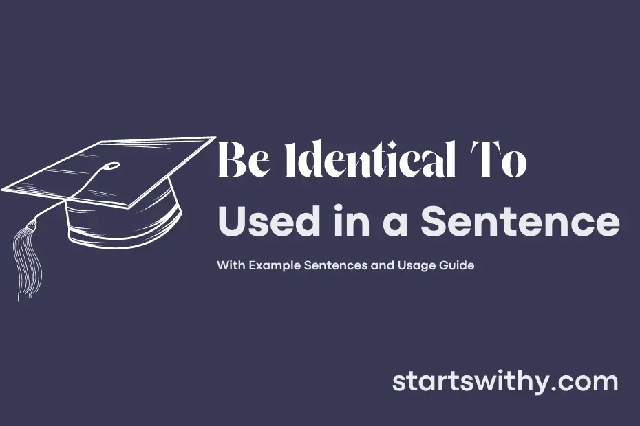 sentence with Be Identical To