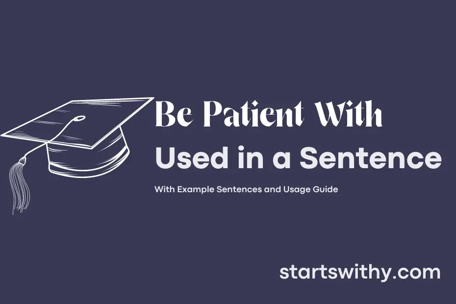 sentence with Be Patient With
