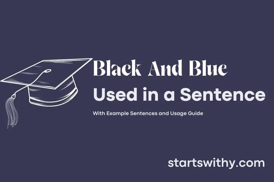 sentence with Black And Blue