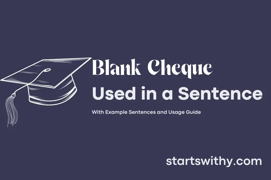 sentence with Blank Cheque