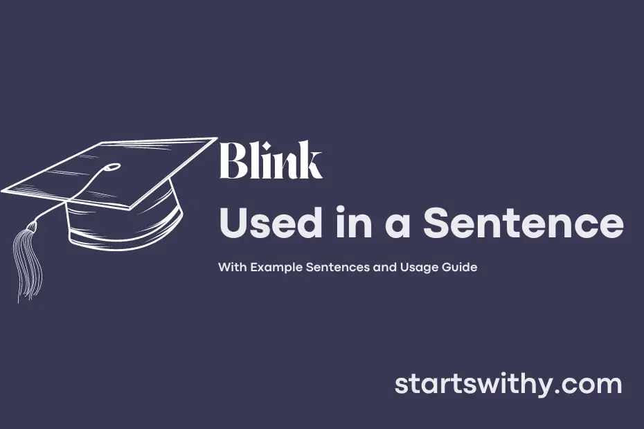 sentence with Blink