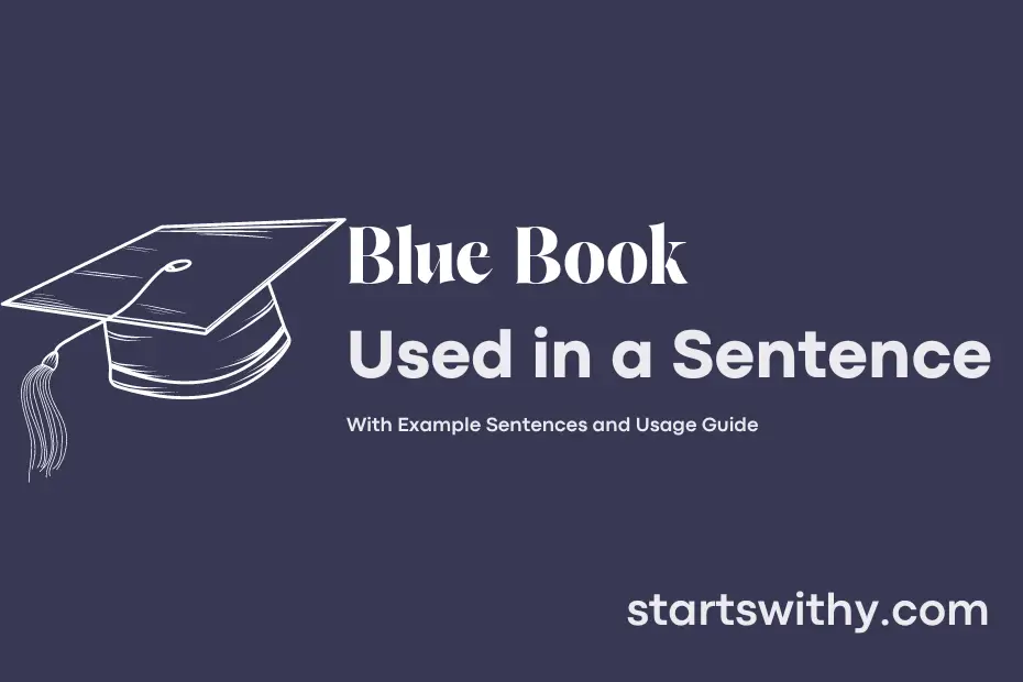 sentence with Blue Book