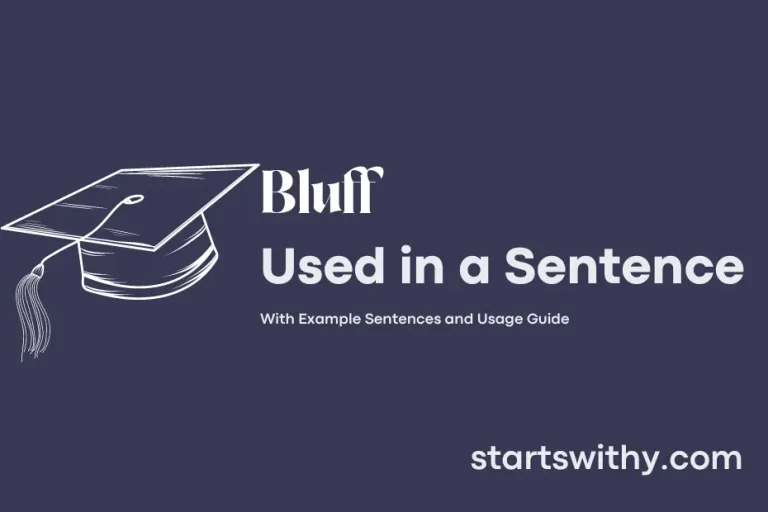 BLUFF in a Sentence Examples 21 Ways to Use Bluff