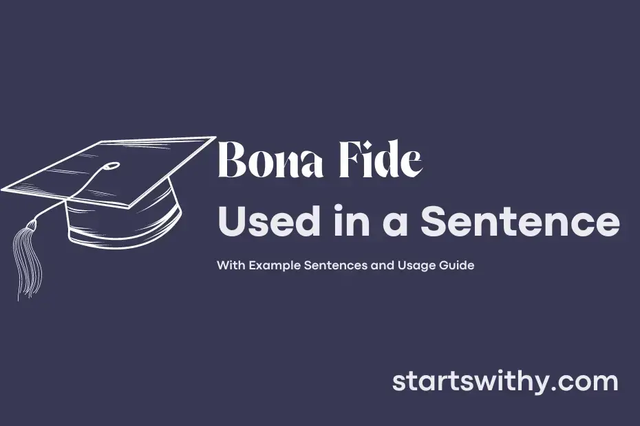 sentence with Bona Fide