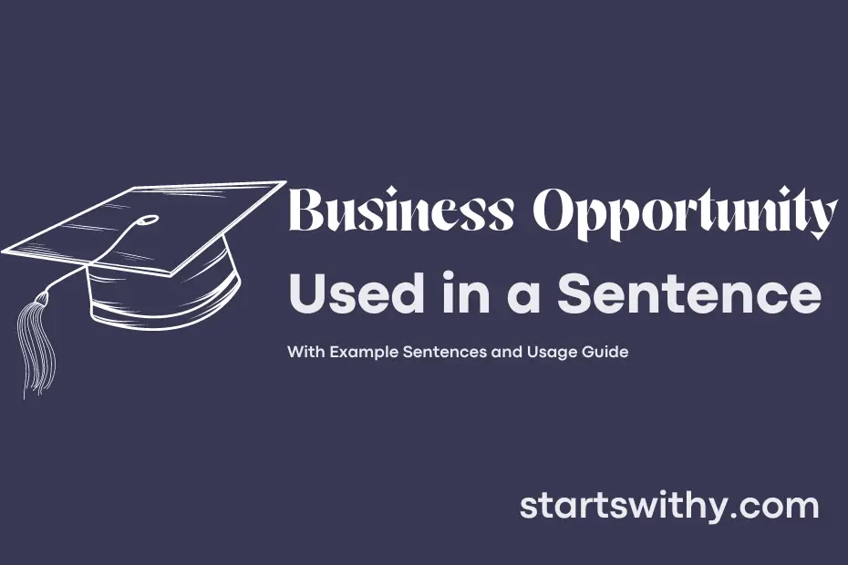 sentence with Business Opportunity