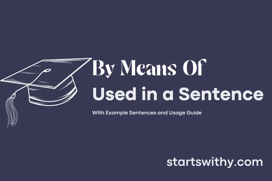 sentence with By Means Of
