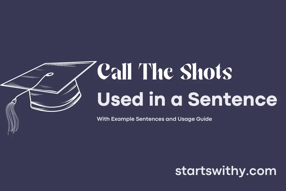 sentence with Call The Shots