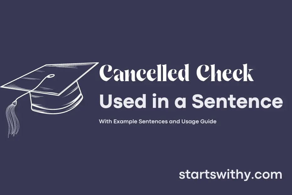 sentence with Cancelled Check