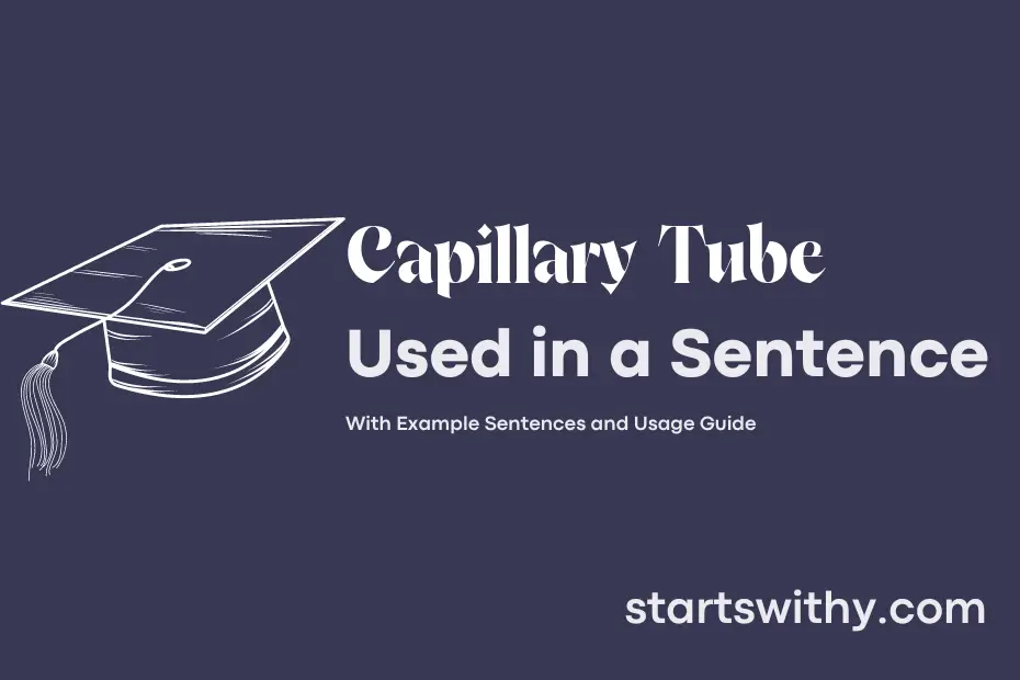 sentence with Capillary Tube