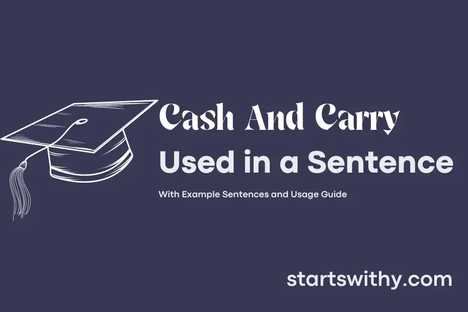 sentence with Cash And Carry