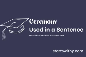 CEREMONY in a Sentence Examples: 21 Ways to Use Ceremony