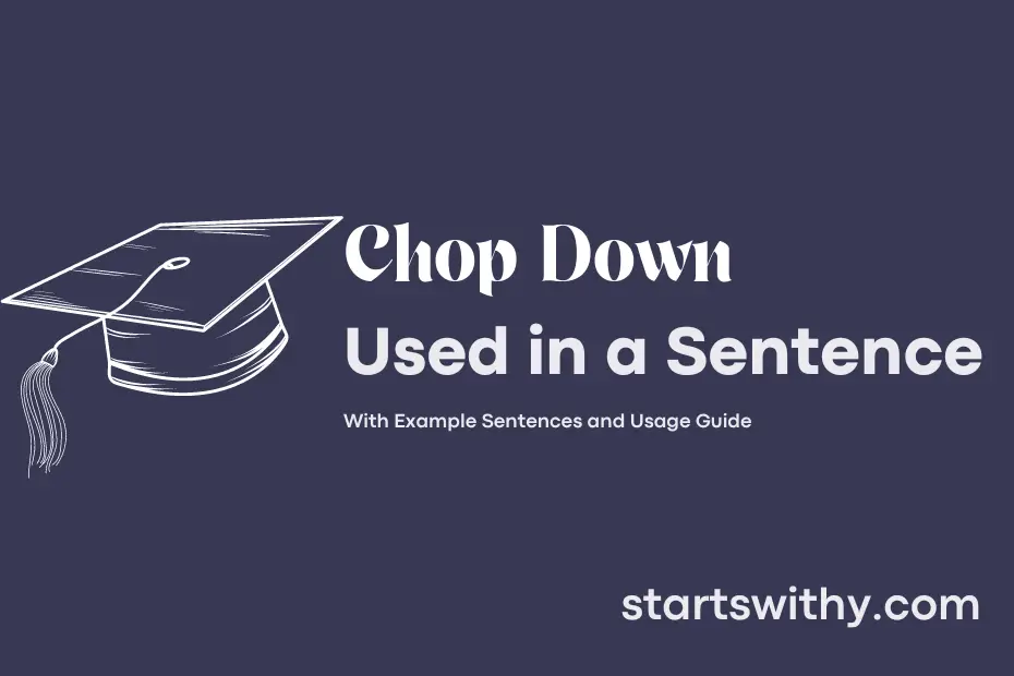 sentence with Chop Down