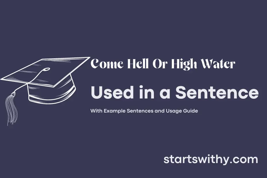 sentence with Come Hell Or High Water