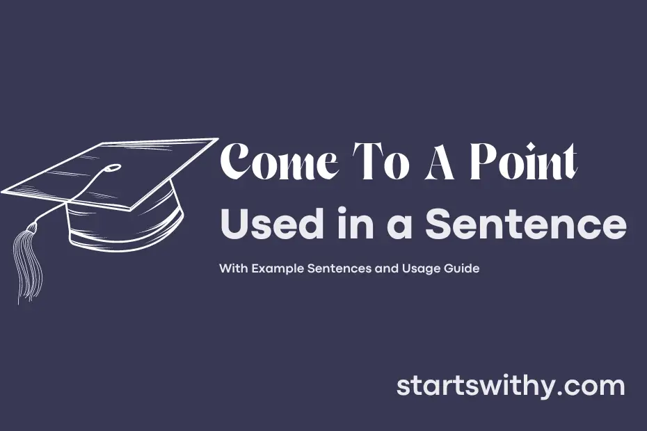 sentence with Come To A Point