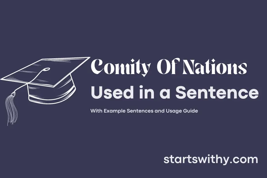 sentence with Comity Of Nations