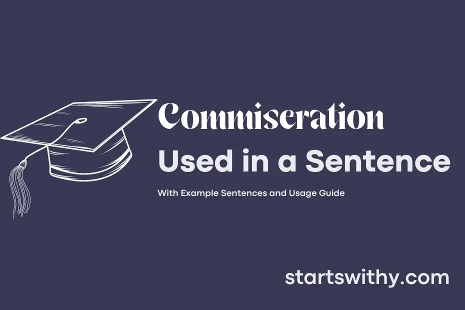 sentence with Commiseration