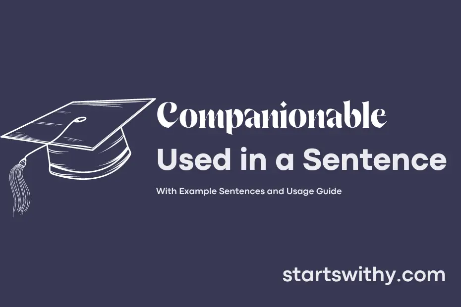 sentence with Companionable