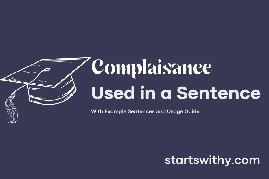 sentence with Complaisance