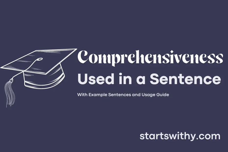 sentence with Comprehensiveness