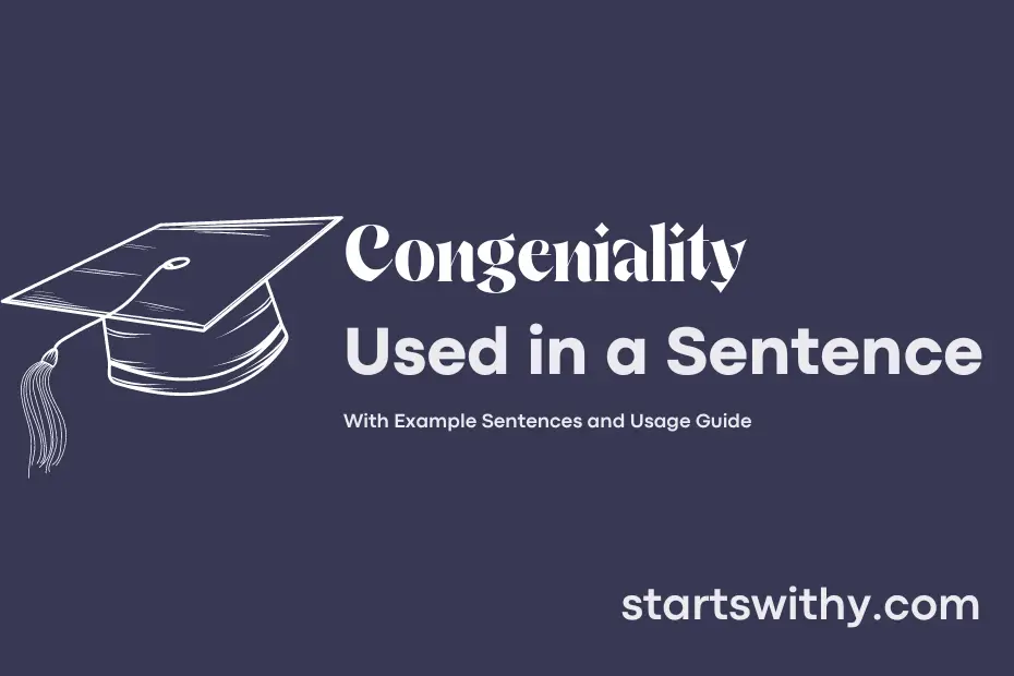 sentence with Congeniality