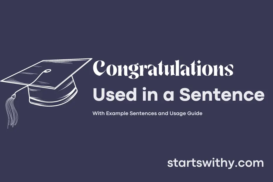sentence with Congratulations