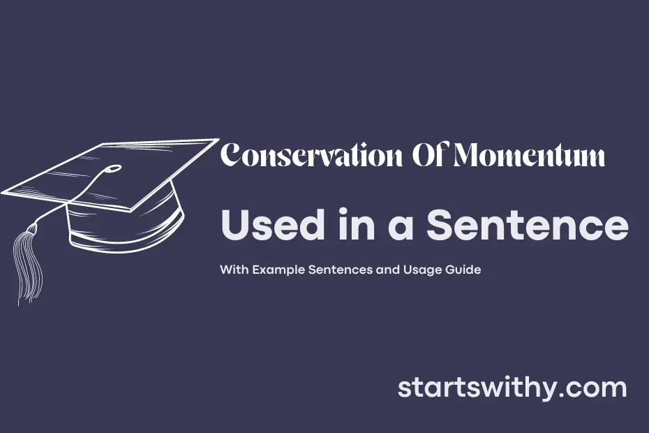 sentence with Conservation Of Momentum