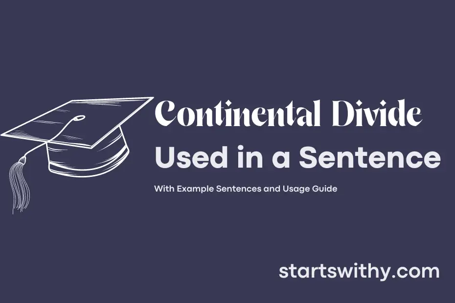 sentence with Continental Divide