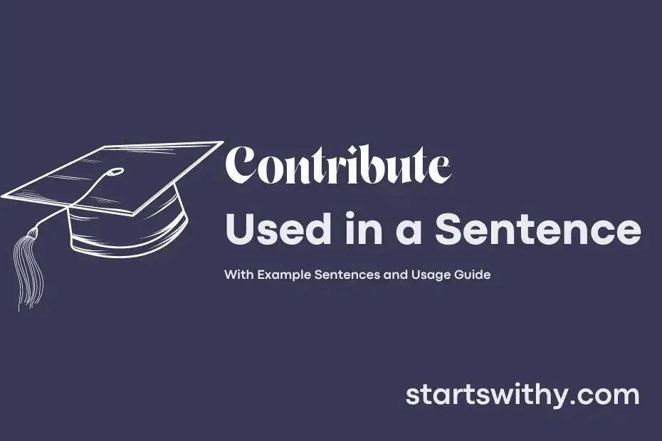 sentence with Contribute